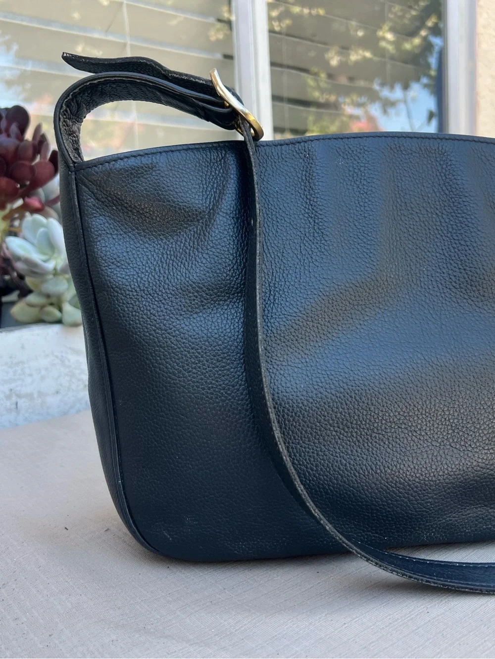 Longchamp Black Pebbled Leather Crossbody Bag